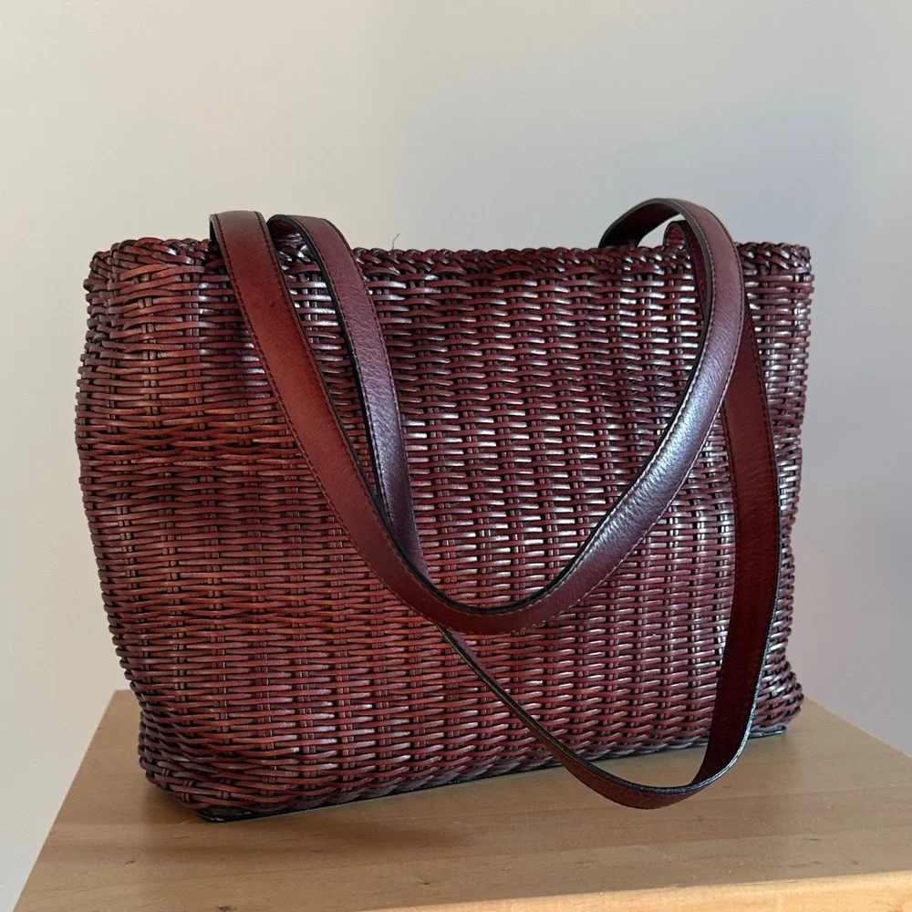 FOSSIL Brown Leather Woven Shoulder Bag - Picture 3 of 6
